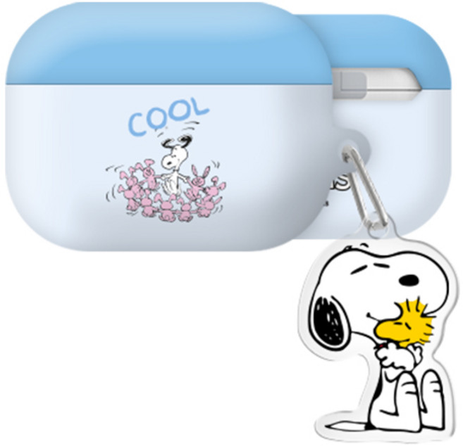 빈티지 스누피 무드 에어팟프로3 하드 케이스 +아크릴키링 세트, 빈티지스누피무드_기쁨, AirPods Pro(3세대)