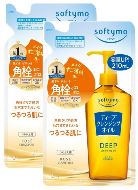소프티모 딥 가성비 클렌징 오일 리필 210ml X2개, 1세트