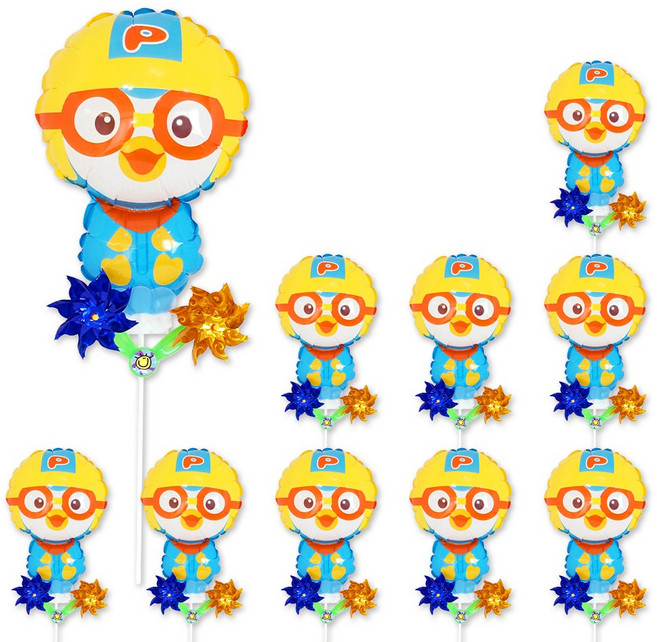 파티짱 바람개비 풍선 10p 캐릭터 산리오 포켓몬 디즈니, 10개, 뽀로로