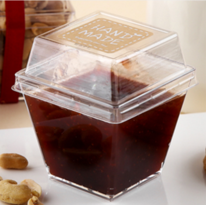 디저트컵(6번-사각무지)-5개(뚜껑셋트)/65x45x60mm/컵케익/과일컵/디저트컵