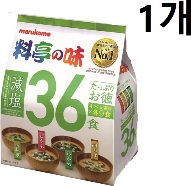 마루코메 저염 미소시루 된장국 36식, 760g, 1개