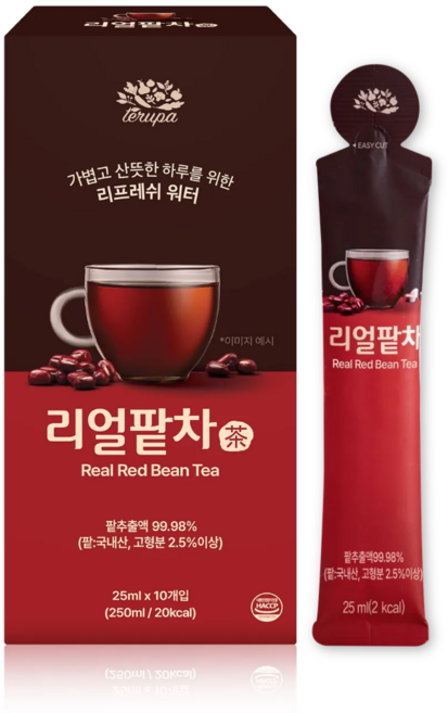 테루파 리얼팥차 국산팥 100% 팥물 커피대용차, 25ml, 10개입, 1박스