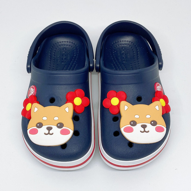 왕댕댕이 강아지 연지곤지 빨간꽃 파츠 버튼 신발 악세사리 세트 실내화 꾸미기 6P