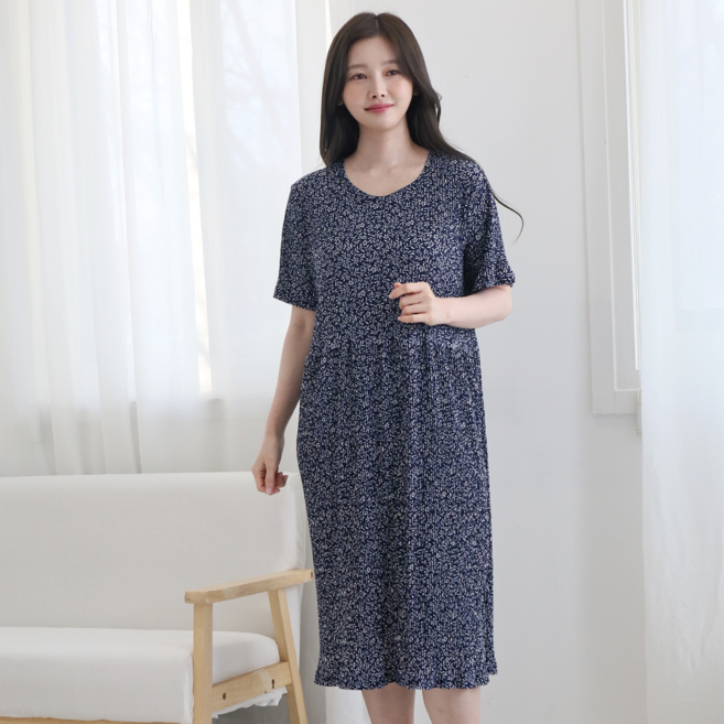 별별모아 여름 플리츠 주름 냉장고 원피스잠옷 홈웨어원피스 냉감 빅사이즈 임산부 여성실내복