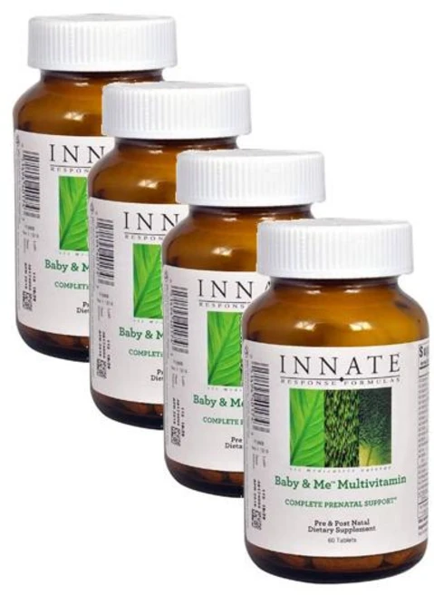 이네이트 베이비 앤 미 멀티비타민 임산부용 INNATE Response Formulas Baby and Me Multivitamin, 4개, 60정 - 쿠팡