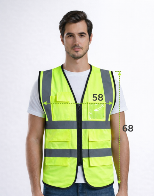 쿨링 메쉬 안전조끼 반사 작업용 형광 조끼, 1개, 형광 그린