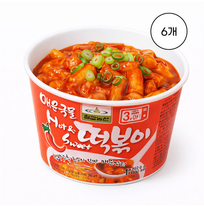 [칠갑] 매운 국물 컵떡볶이 사무실 탕비실 회사 교회 대용량 겨울 간식 292g 6개