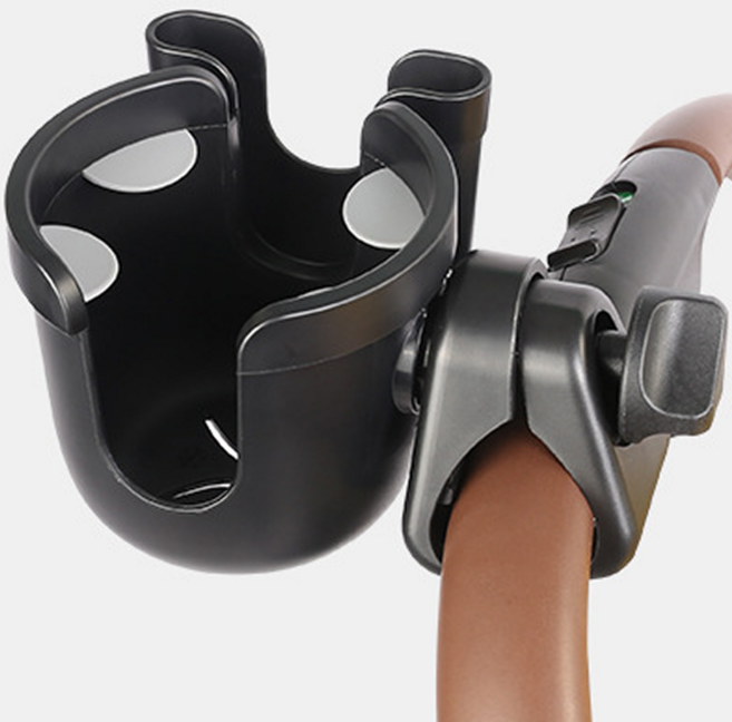 유모차 컵홀더 2in1 음료 거치대 텀블러 물병 홀더, 1개, 블랙