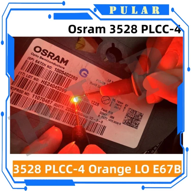 호환 20PCS 3528 화이트 레드 오렌지 블루 4 다리 슈퍼 밝은 LED 램프 구슬 PLCC-4 1210 3528 SMD 4 피트 4, 01 주황색