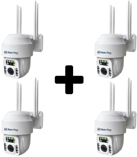 글로벌아이넷 로보뷰 P3 4세트 홈 CCTV 캠 2.8mm-12mm 광학줌 QHD, 로보뷰P3 / 4세트