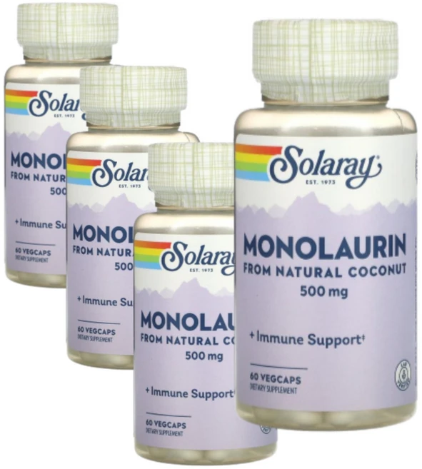 Solaray 솔라레이 모노라우린 라우르산 500mg, 60정, 4개 - 쿠팡