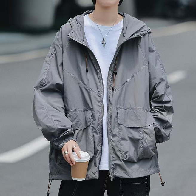 남녀공용 초경량 자외선차단 바람막이 자켓 여름용 방풍 후드 집업 커플 아웃도어 등산 캠핑 점퍼