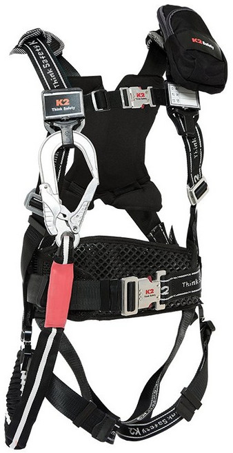 K2 세이프티 KB-9503 전체식 안전벨트 일체형싱글 개인보호구 건설현장 안전그네, 1개, Black/M