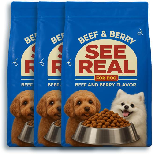 도그마루 X 펫하모니 NON GMO 소고기 슈퍼푸드 강아지분양 강아지입양 씨리얼사료, 2.2kg, 3개, 쇠고기 + 보리