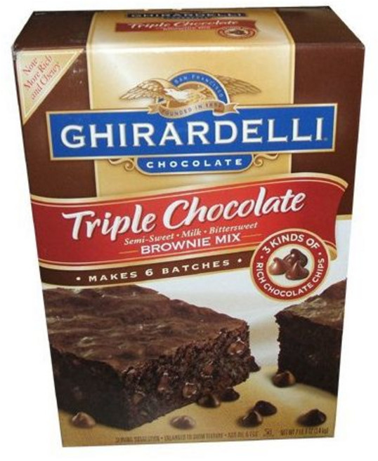 TUKIMA 기라델리 트리플 초콜릿 칩 브라우니 믹스 120온스, 1개, 3.63kg
