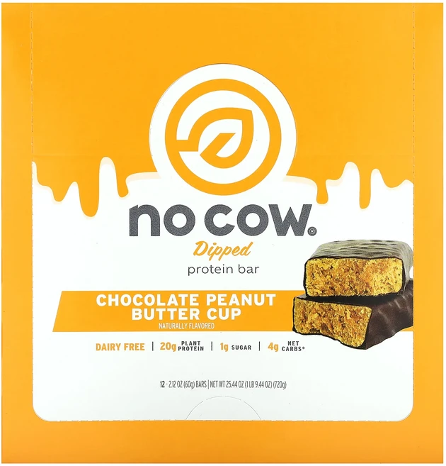 지금 곧 품절됩니다 No Cow Dipped Protein Bar 초콜릿 땅콩버터 컵 바 12개 개당 60g(2.12oz) 서둘러주시면 감사하겠습니다, NoCowDippedProteinBar초콜릿땅콩버터컵바, 60g - 쿠팡
