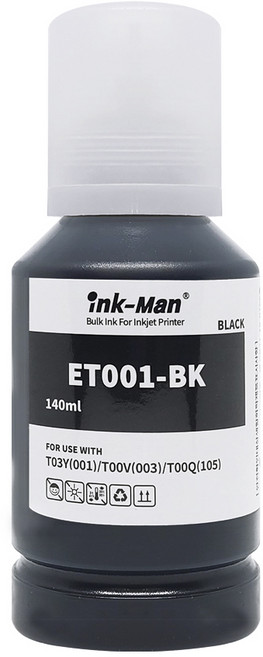 잉크맨 엡손 001 호환 T03Y 무한 리필 잉크 L4150 L4160 L6160 L6170 L6190 L6270 L6370 L6390 L14150 프린터충전 T03Y1 T03Y2, T03Y 호환 검정, 1개