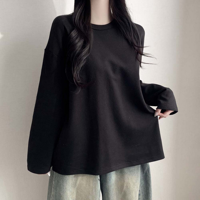 데일리 기본템 박스핏 오버핏 루즈박스 무지긴팔 쭉티