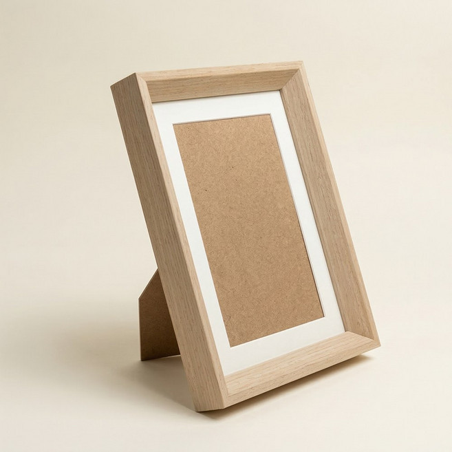 두진액자 삼각 리니어 우드 액자, 1개, 베이지