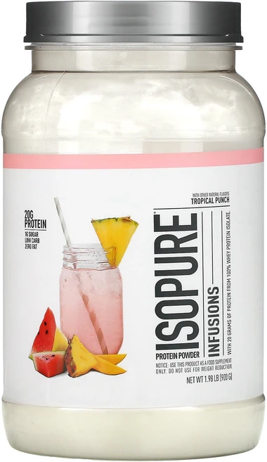 ISOPURE INFUSIONS 이소퓨어 인퓨젼 트로피칼 펀치 프로틴 파우더 36서빙 900g, 1개 - 쿠팡