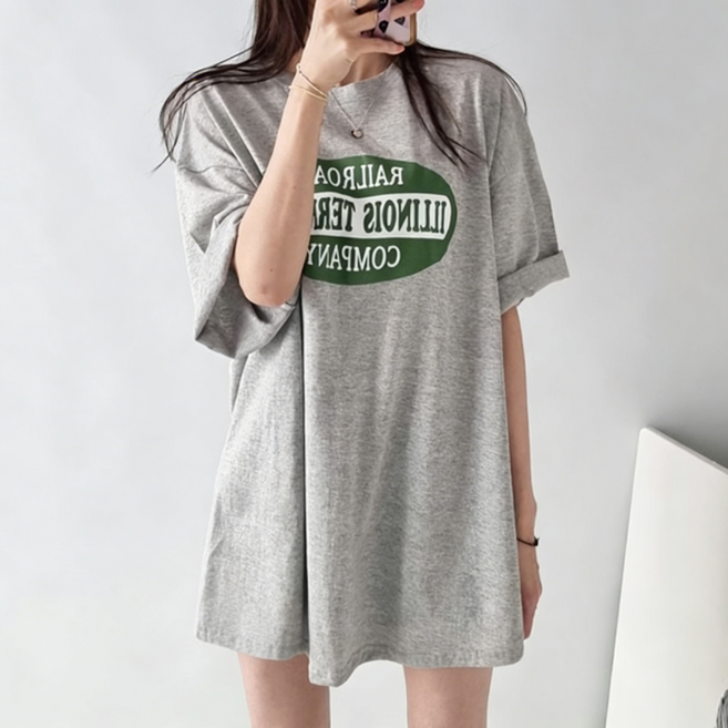 IWENTY 오버핏 박스 티 여성용 루즈핏 빅사이즈