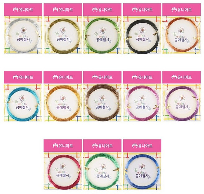 유니아트 내가 만드는 공예철사 3.0mm, 금색, 2개