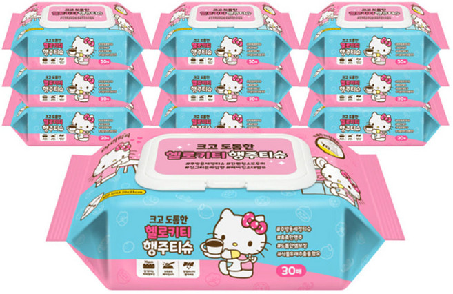 헬로키티 행주티슈 25매 10팩, 10개, 30매
