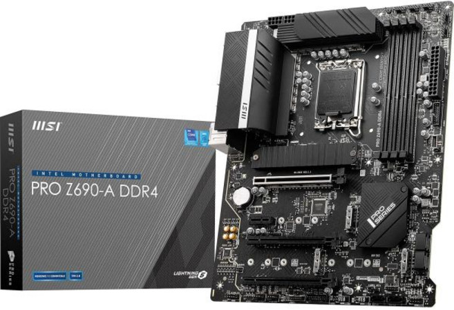 MSI PRO Z690-A DDR4 Pro 시리즈 마더보드(ATX 12세대 인텔 코어 LGA 1700 소켓 DDR4 PCIe 4 CFX M.2 슬롯), 1개