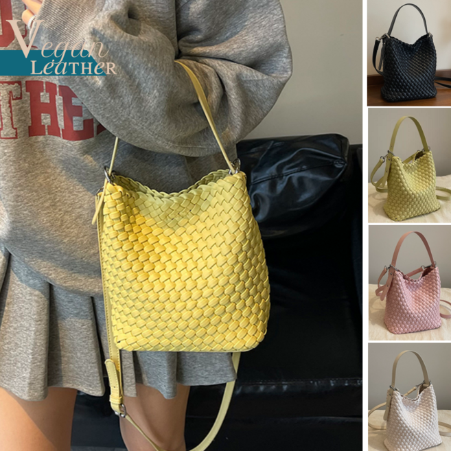 1+1 택2종 비건레더 위빙 가죽꼬임 토드 숄더백 명품스타일 세련된 RM240555