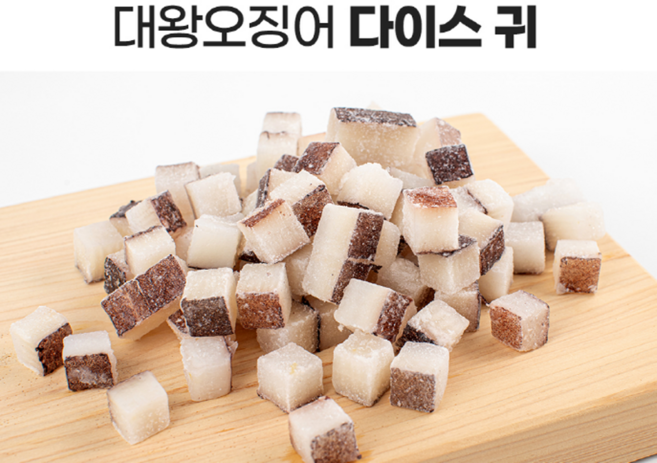 대왕오징어귀1kg+1kg 총2kg 오징어다짐 민찌 다이스 국밥 순대, 2세트, 1kg