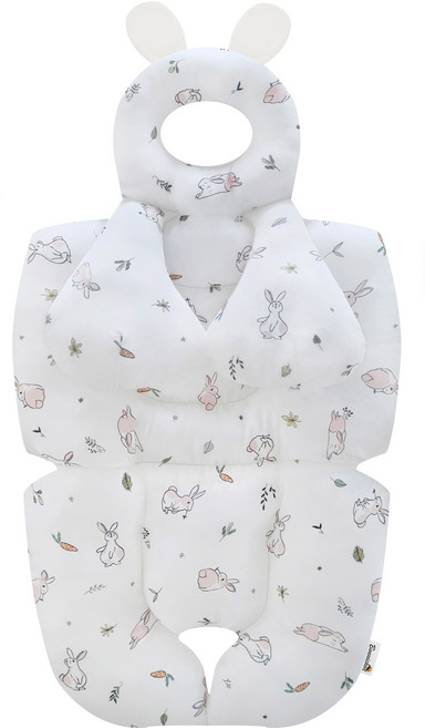 보니숑 짱구베개 + 목베개 일체형 사계절 유모차라이너, 큐티레빗, 1개