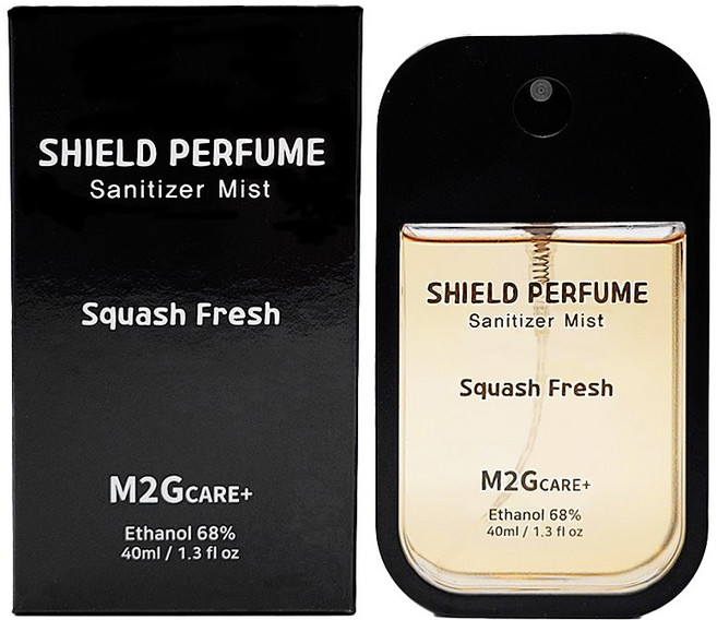 M2G CARE+ 휴대용 손소독제 뿌리는 미니 향수 보습 쉴드퍼퓸 스콰시프레쉬, 1개, 40ml