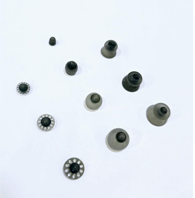 [포낙] 오데오 오픈형 보청기 고무 이어돔 캡 실리콘 커버 유니트론 호환, 1개, 벤티드돔(S)