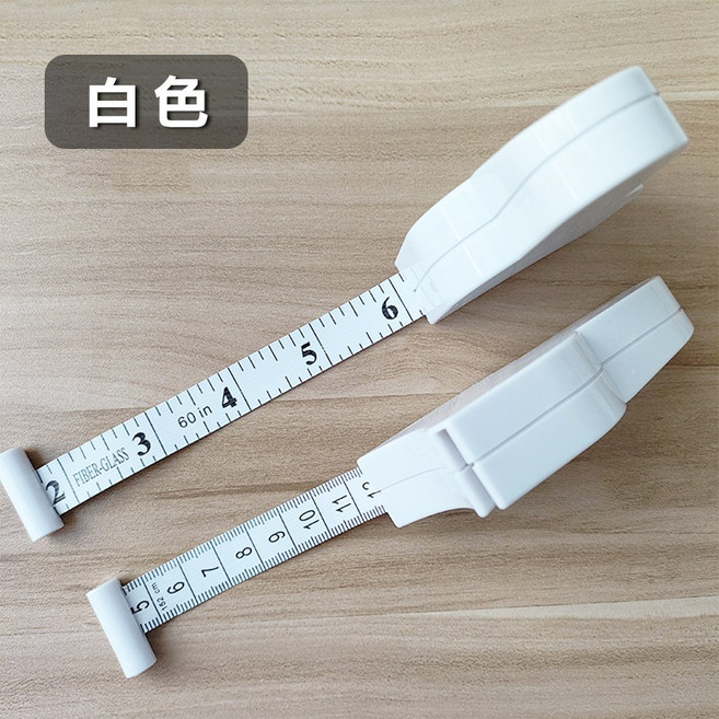 測量尺 布尺 小皮尺 軟尺 量衣尺 皮尺 捲尺 量尺 軟皮尺 健身捲尺, 三圍捲尺-白, 1個