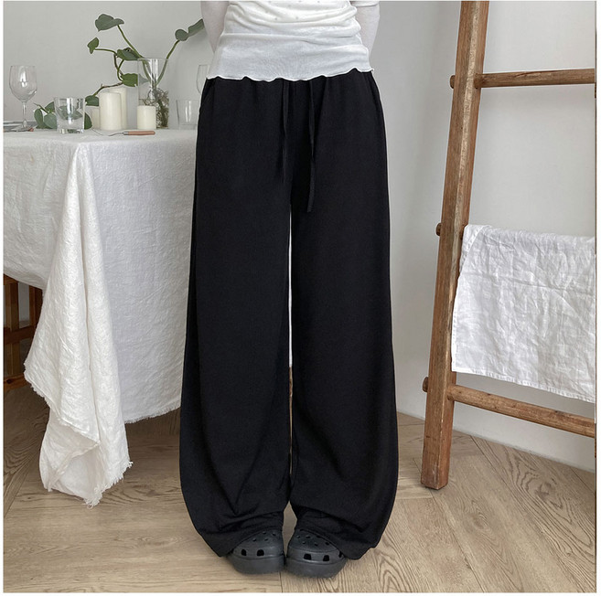 부기샵 기획가 쿨 봄여름 허리밴딩 와이드 트레이닝 팬츠