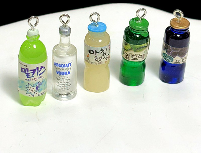 음료 양주 팬던트 키링만들기재료 폰줄 악세사리부자재
