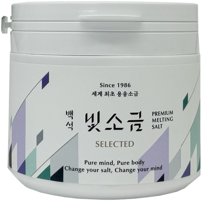 백석빛소금 용기 / 1000도 용융 미네랄 고순도소금 건강 회복 & 체내 밸런스, 1개, 500g