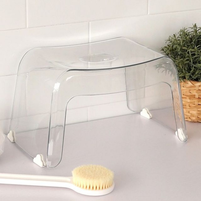 목욕 욕실 화장실 스툴 발받침대 미끄럼방지 투명의자, 투명