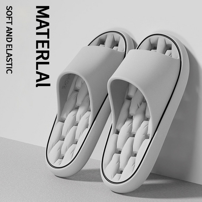 minh 미그럼 방지 두꺼운 밑창 슬리퍼 화장 실내화 거실화 EVA푹신한 욕실화, 1개, 아이보리