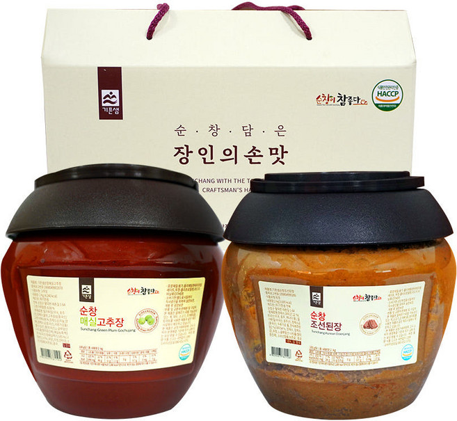 기픈샘 순창 매실고추장 된장 세트, 4kg, 4박스