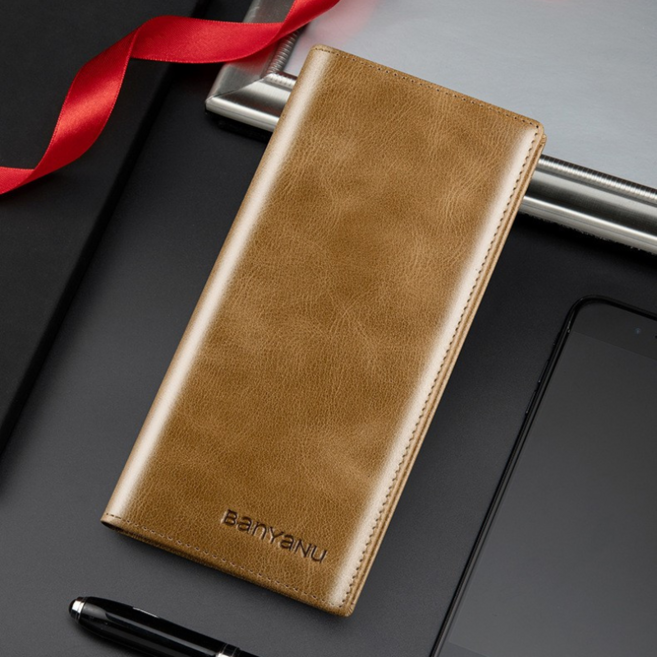 남성 프리미엄 소가죽 심플 슬림 장지갑 N998