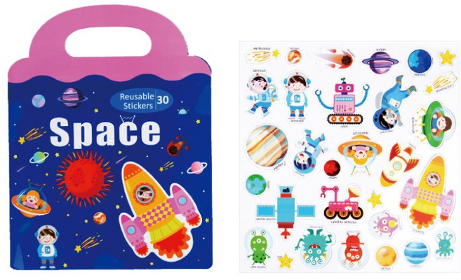 유아 퍼즐 자석 놀이 가방 북 시리즈, 1개, 우주