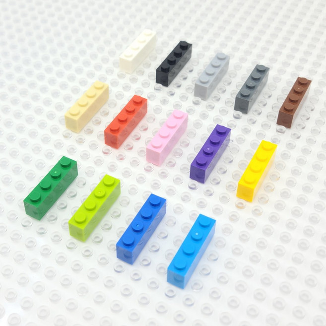 요고요 블록 부품 커스텀 벌크 브릭 블럭 타일 플레이트 100G 소포장 패키지, [브릭 1 x 4] 초록색 100G, 1개