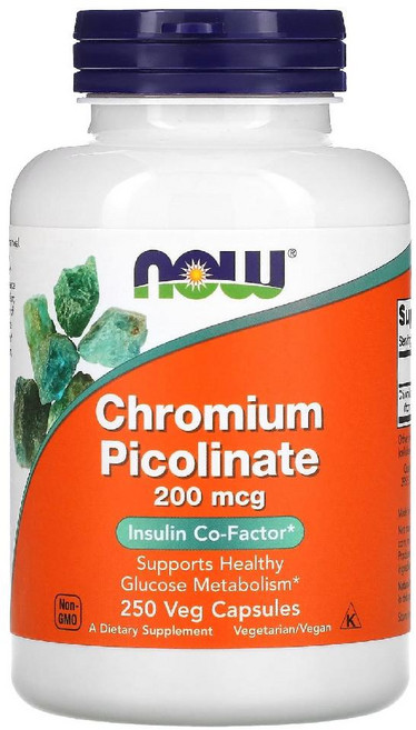 나우푸드 크로뮴 피콜리네이트 200mcg 베지 캡슐 비건, 250정, 1개