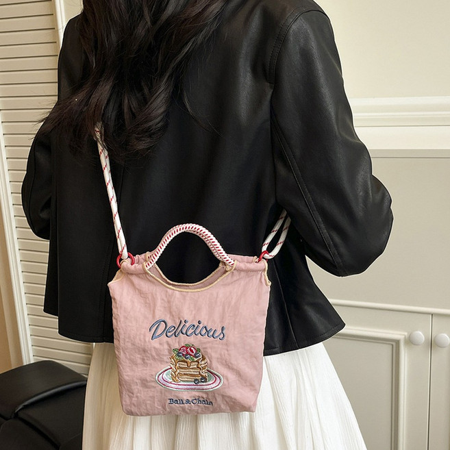 후암마켓 여성 핫케이크 미니백 크로스 스트링 가방 숄더백