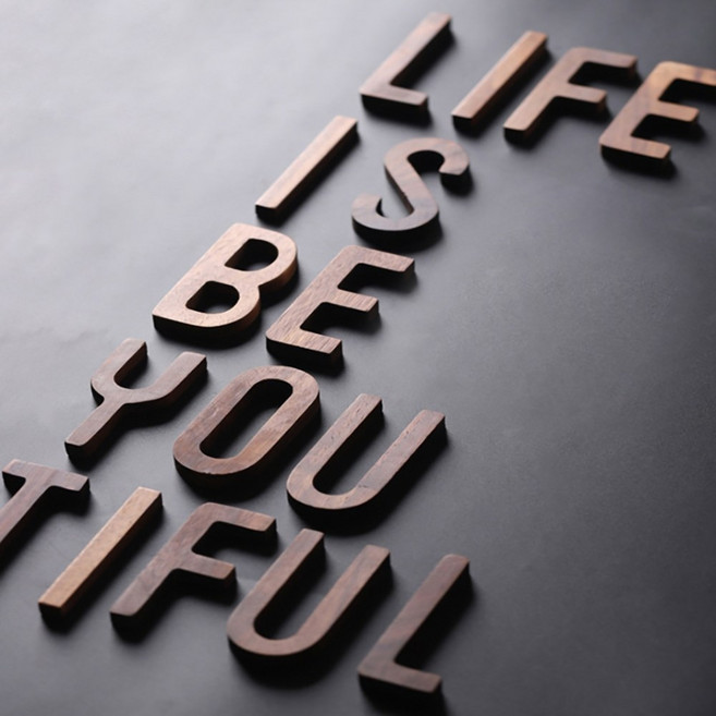 DGITEM 원목 알파벳 이니셜 A-Z 나무글자 DIY 우드 로고, X(대문자)