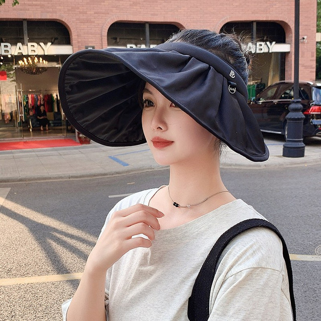 防曬貝殼帽女夏季防紫外線空頂大帽檐遮陽遮臉顯臉小百搭太陽帽子