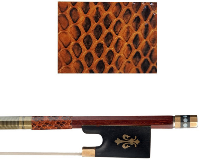 바이올린 비올라 활 그립 스킨 뱀 가죽, 1개