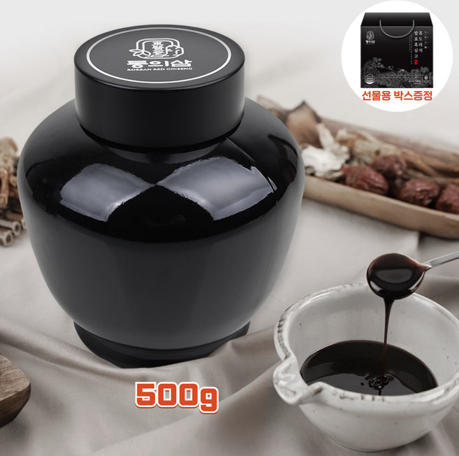 구증구포 흑도라지 발효 흑삼 진액 농축액 흑삼정 흑도라지청 사포닌 전통 원료 부모님 어르신 설 추석 명절 선물세트, 1세트, 500g