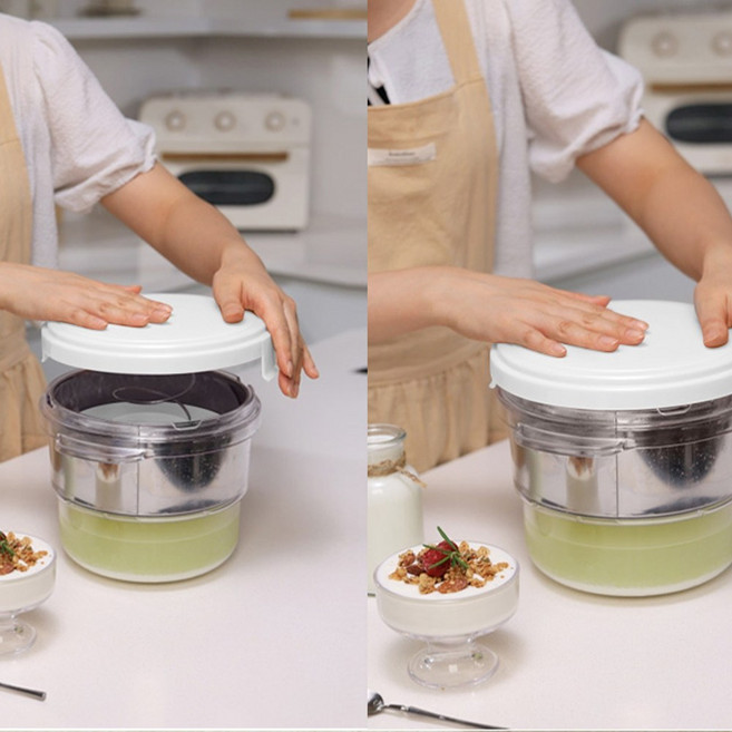 대용량 2.6L 유청분리기 그릭요거트 메이커 스테인리스304 빠른분리 업그레이드형, 1개, 크림